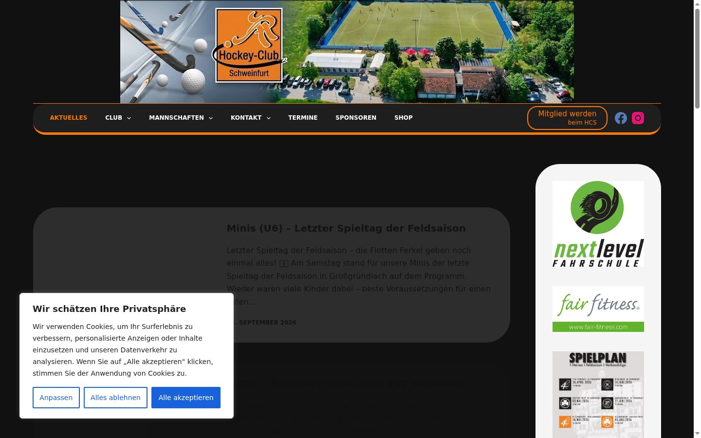 Screenshot of the consent banner shown before any interaction