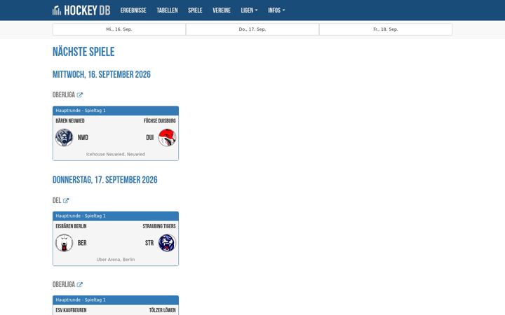 Screenshot of hockey-db.de