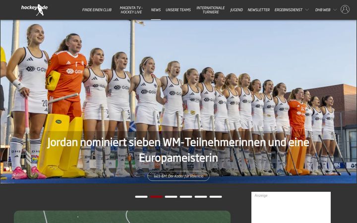 Screenshot of hockey.de