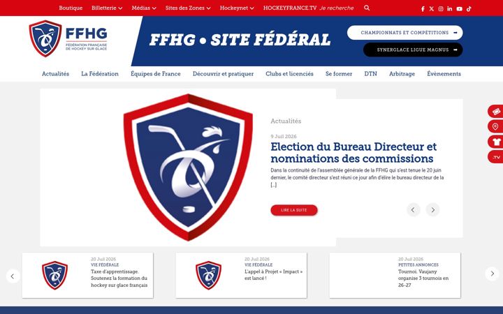 Screenshot of hockeyfrance.com