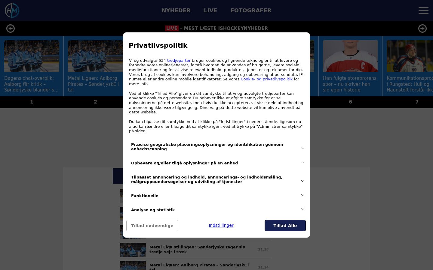Captura de ecrã do banner de consentimento apresentado antes de qualquer interação
