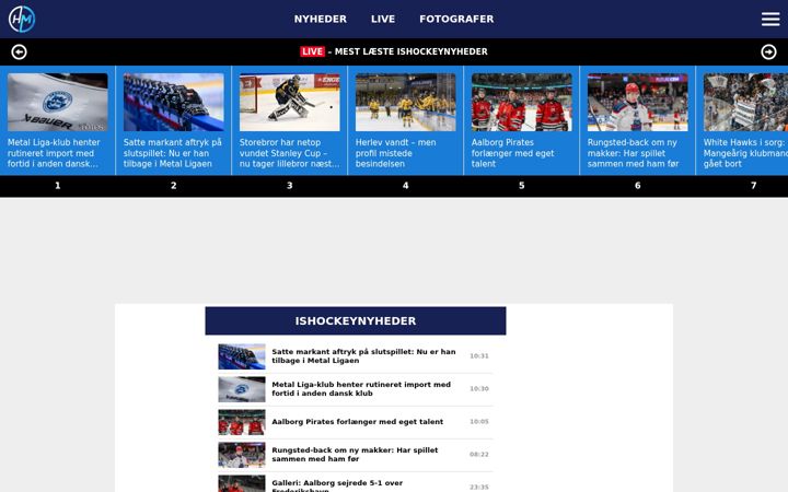 Screenshot of hockeymagasinet.dk