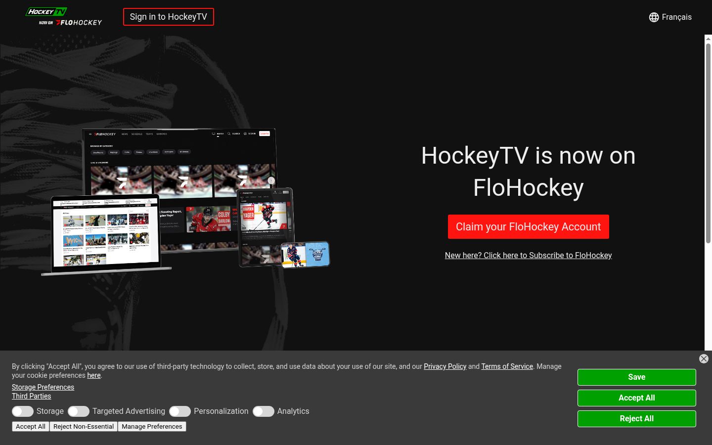 Screenshot of the consent banner shown before any interaction