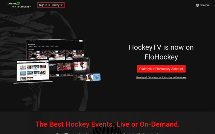 Screenshot of hockeytv.com