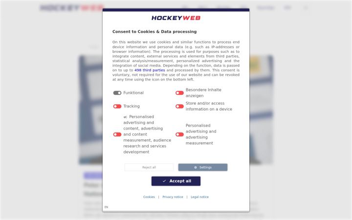 Screenshot of hockeyweb.de