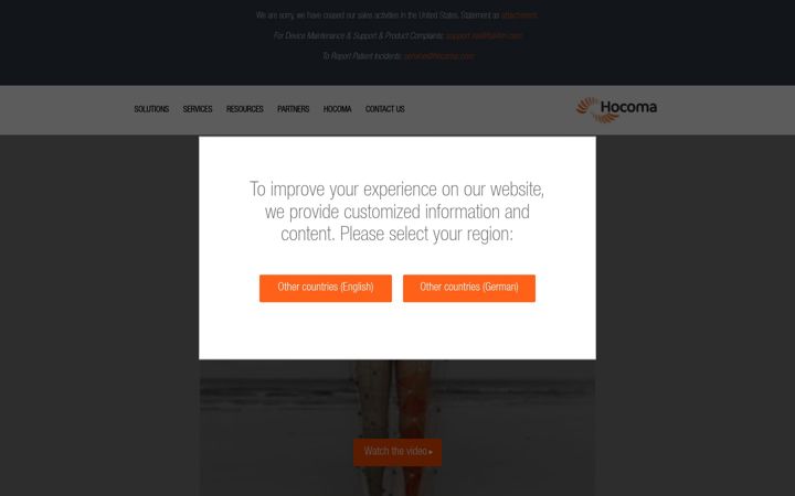 Screenshot of hocoma.com