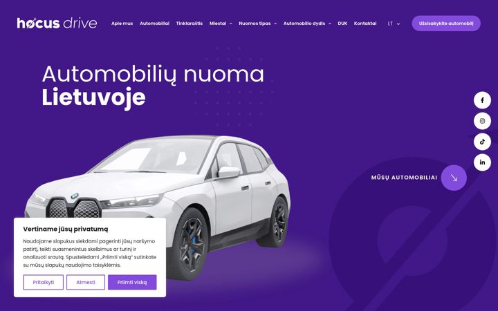 Posnetek zaslona hocusdrive.lt
