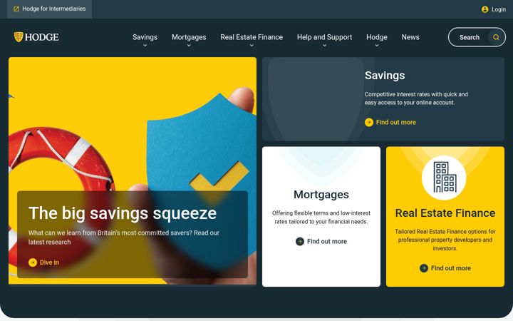 Screenshot of hodgebank.co.uk
