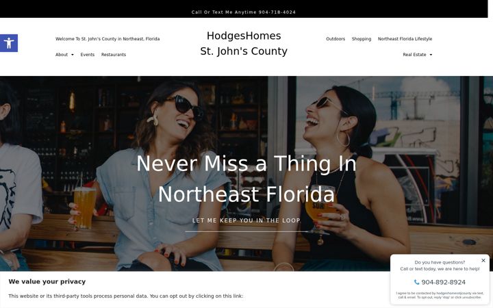 Screenshot of hodgeshomesstjcounty.com