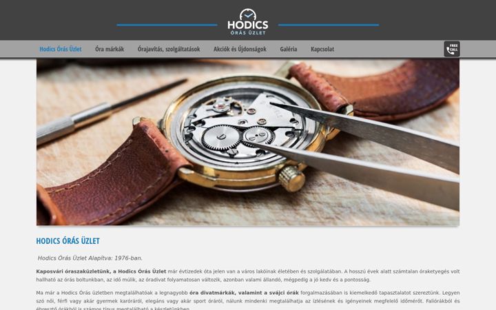 Screenshot of hodics-orasuzlet.hu