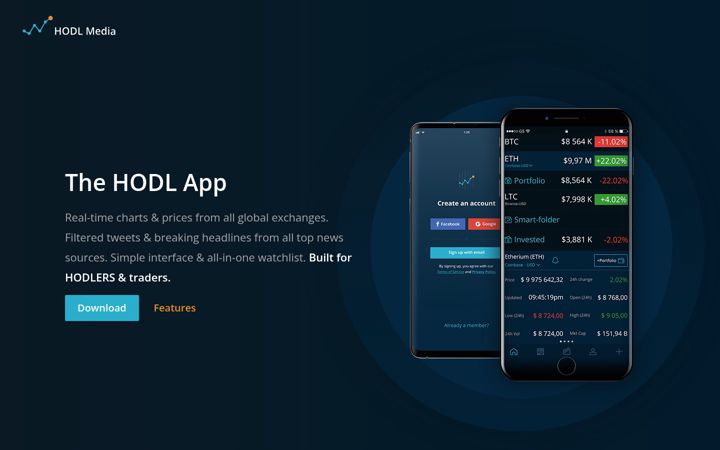 Screenshot of hodl.mobi