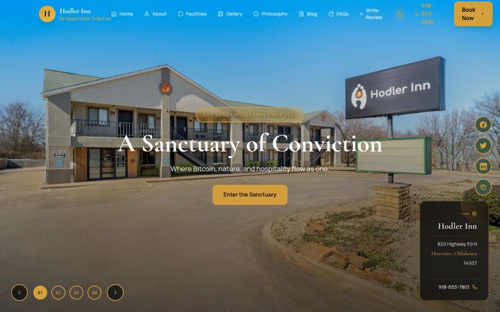 Screenshot of hodlerinn.com