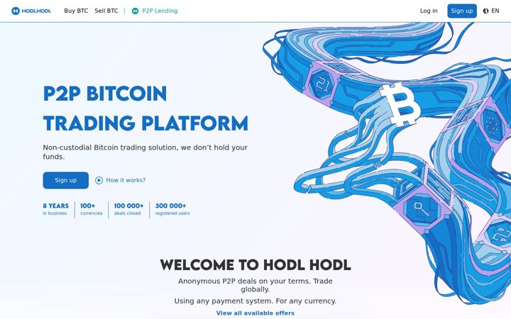 Captura de ecrã de hodlhodl.com