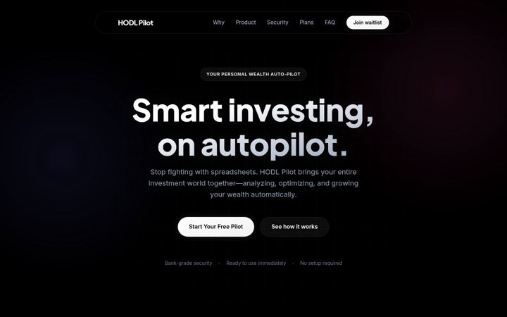 Screenshot of hodlpilot.com