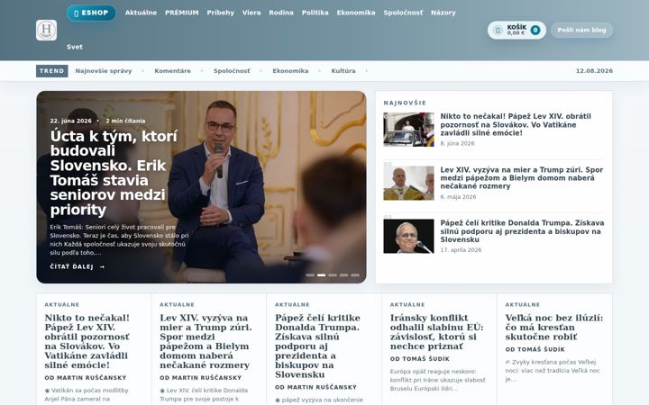 Screenshot of hodnoty.sk