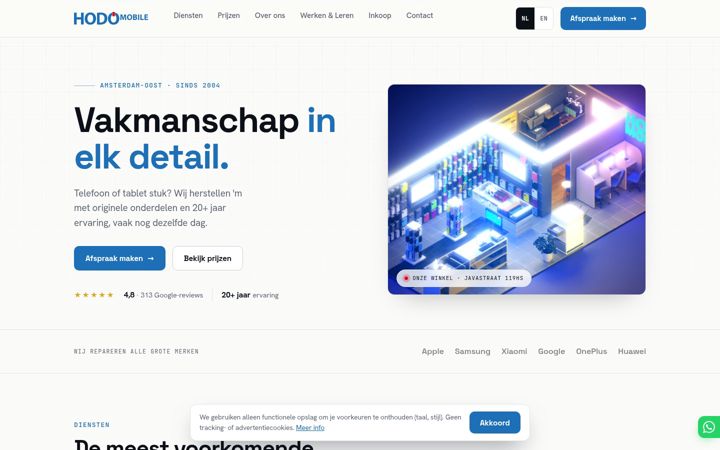 Screenshot of hodomobile.nl