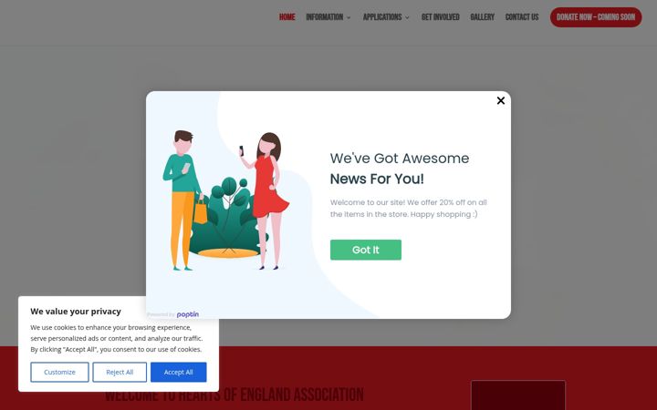 Screenshot of hoea.co.uk