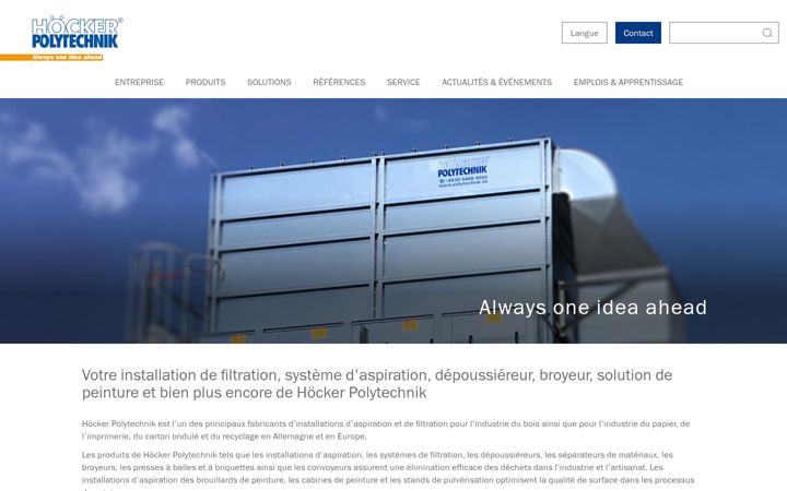Screenshot of hoecker-polytechnik.fr
