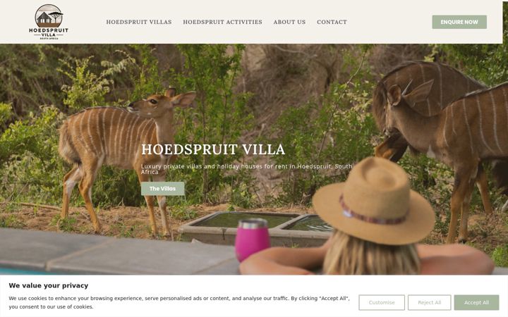 Screenshot of hoedspruitvilla.com