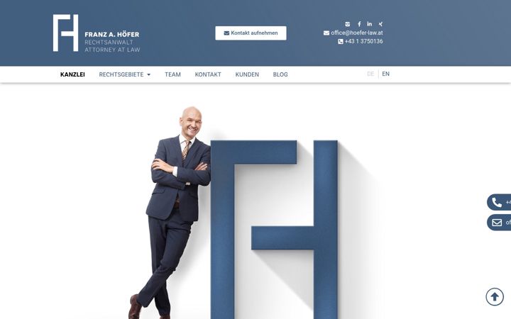 Screenshot of hoefer-law.at