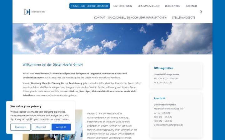 Screenshot of hoefergmbh.de
