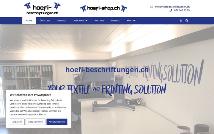 Screenshot of hoefi-beschriftungen.ch