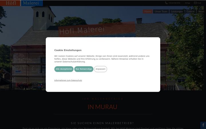 Screenshot of hoeflmalerei.at