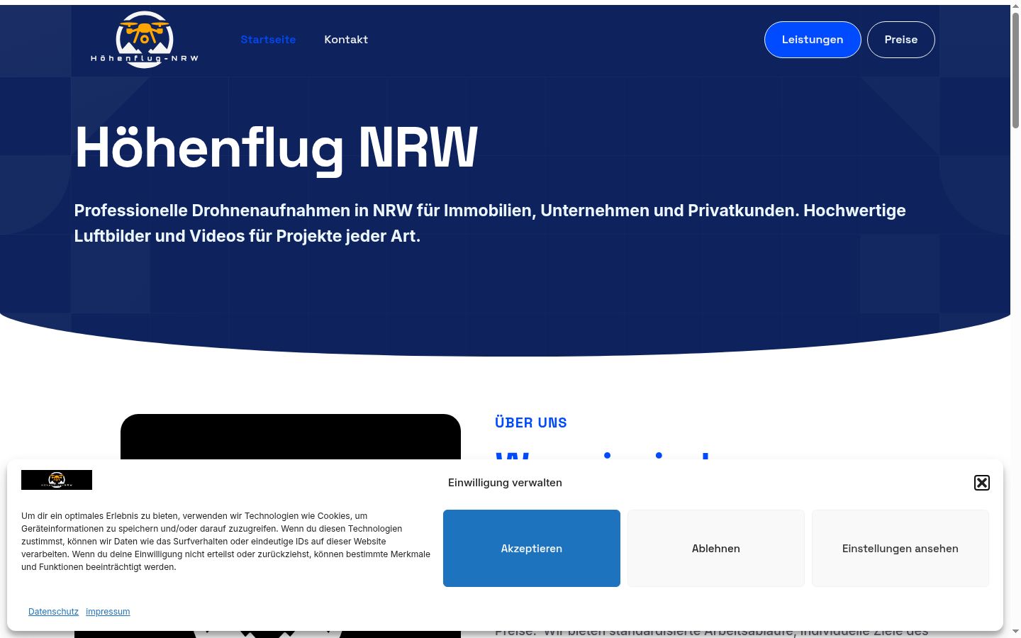 Screenshot del banner di consenso mostrato prima di qualsiasi interazione