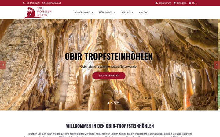 Screenshot of hoehlen.at