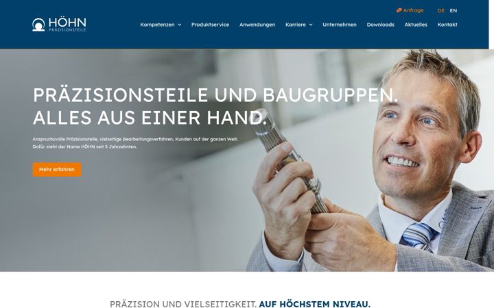 Screenshot of hoehn-praezision.de