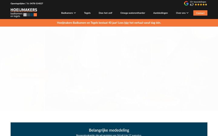 Screenshot di hoeijmakersbadkamers.nl