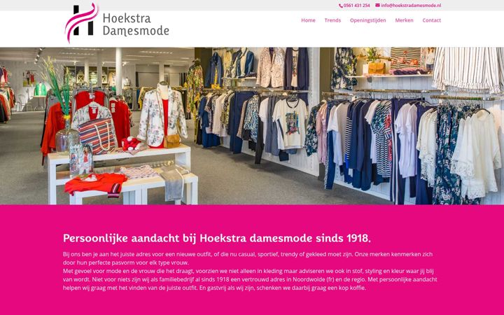 Screenshot of hoekstradamesmode.nl