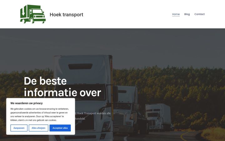 Screenshot of hoektransport.nl