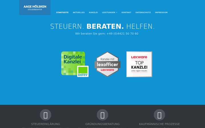 Screenshot of hoelsken-steuerberatung.de