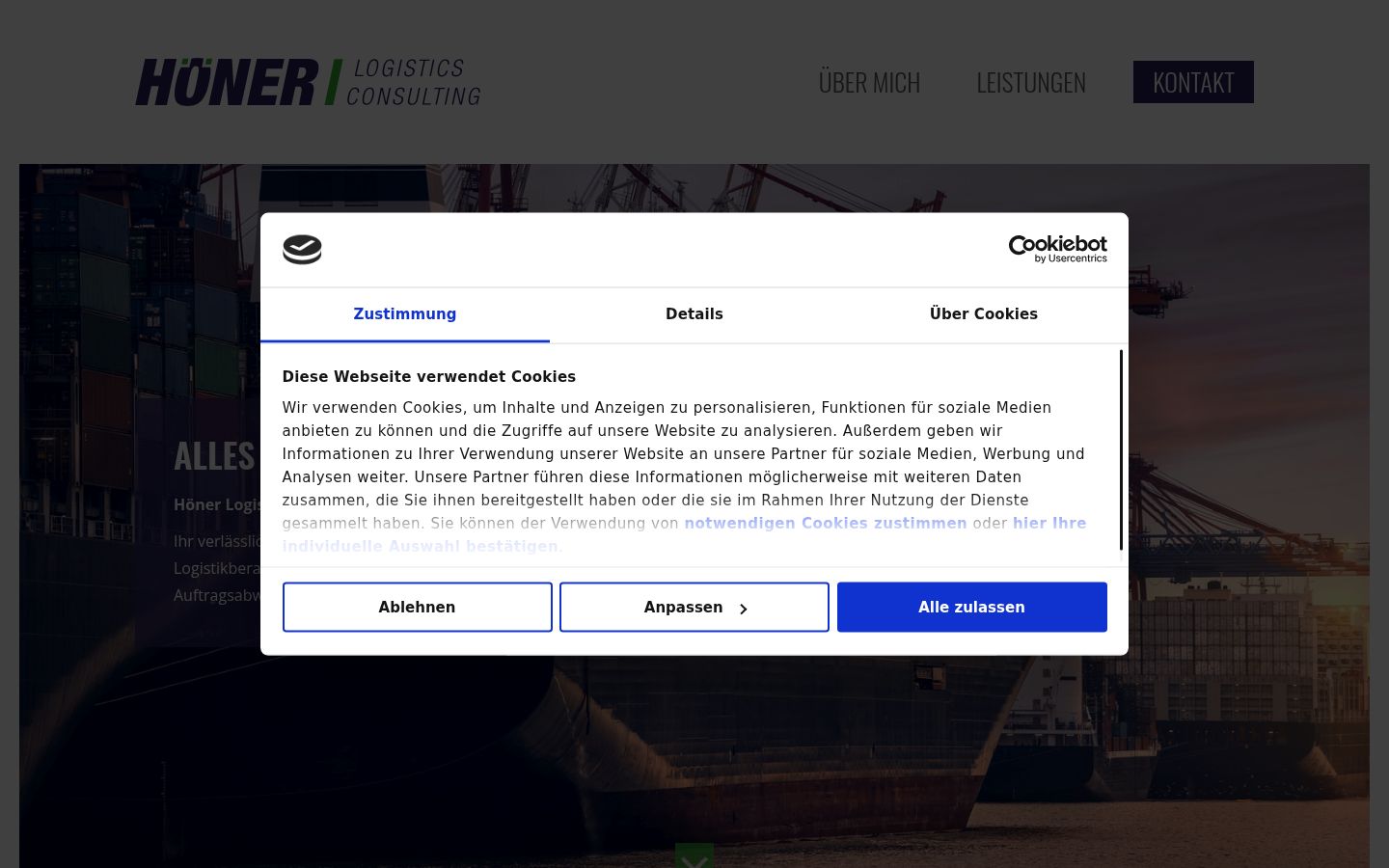Screenshot of the consent banner shown before any interaction