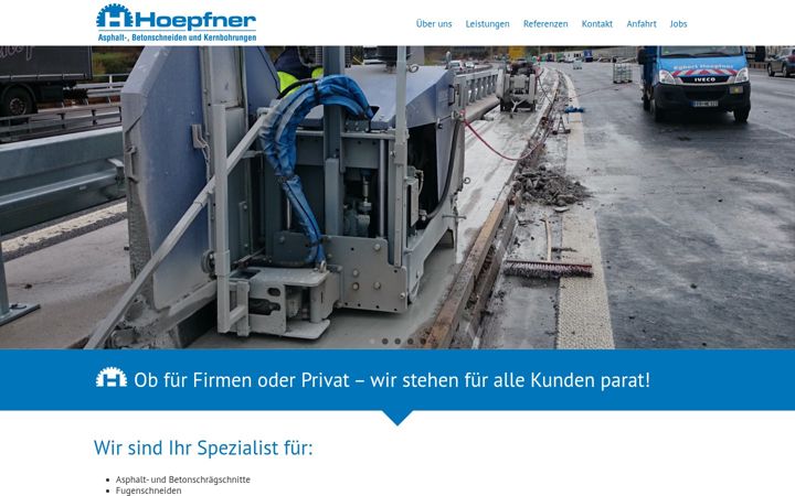 Screenshot of hoepfner-betonbearbeitung.de