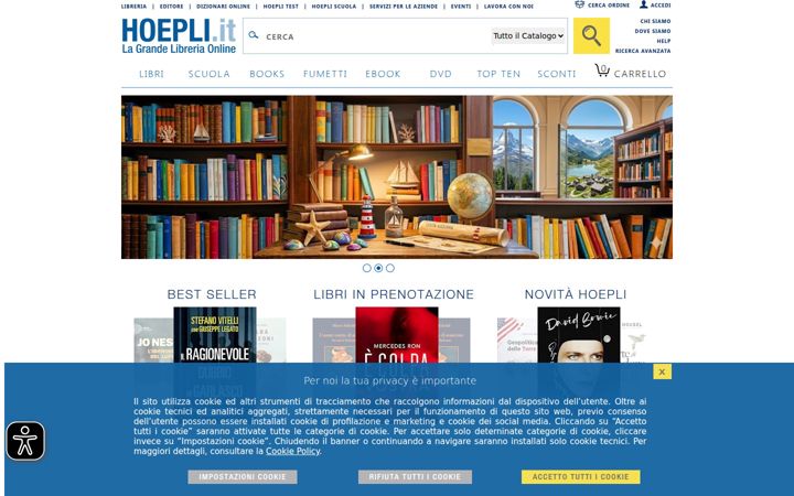 Screenshot of hoepli.it