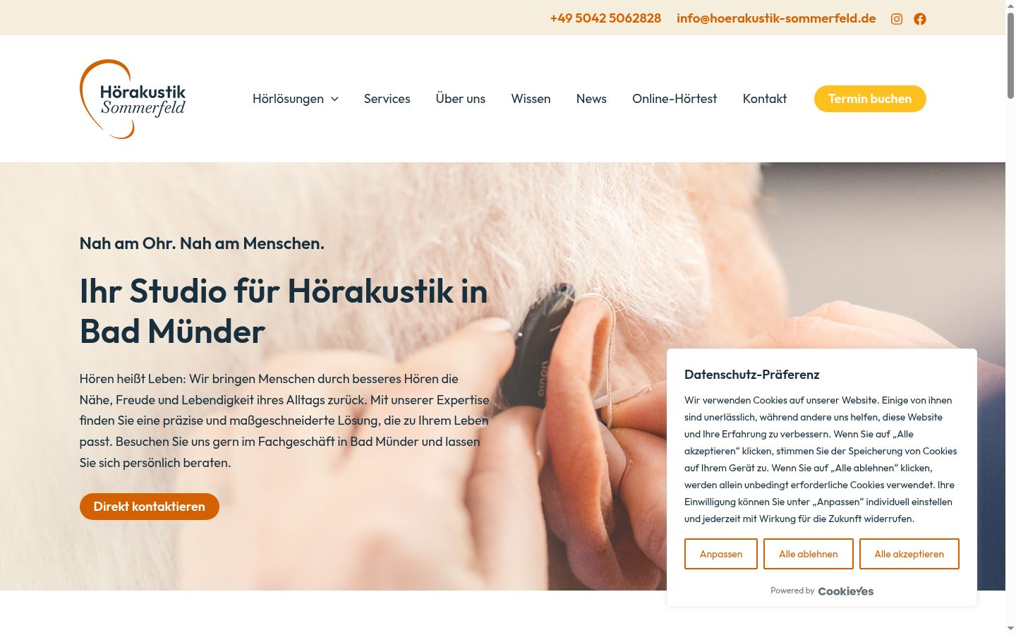 Screenshot van de toestemmingsbanner zoals getoond vóór enige interactie