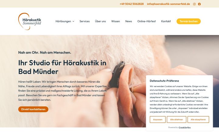 Screenshot of hoerakustik-sommerfeld.de