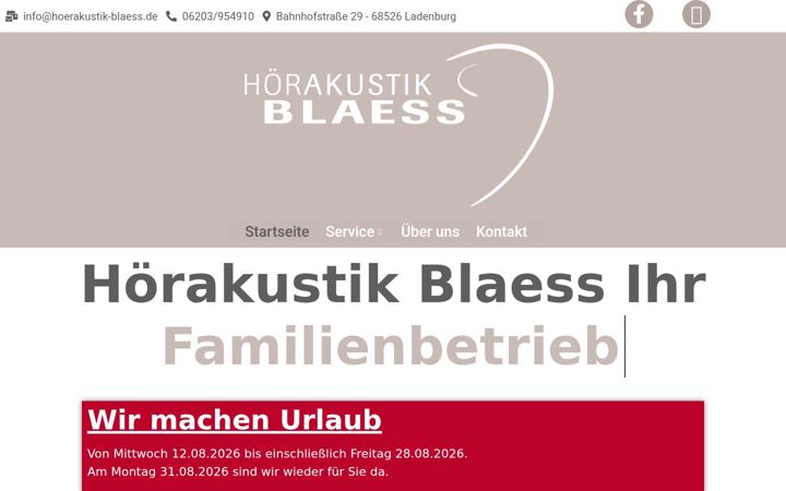 Screenshot of hoerakustikblaess.com
