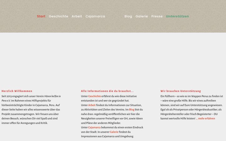 Screenshot of hoeren-helfen-in-peru.de