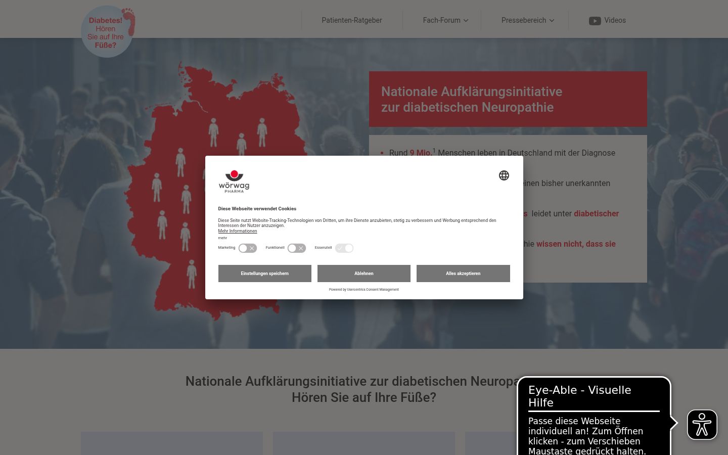 Screenshot van de toestemmingsbanner zoals getoond vóór enige interactie