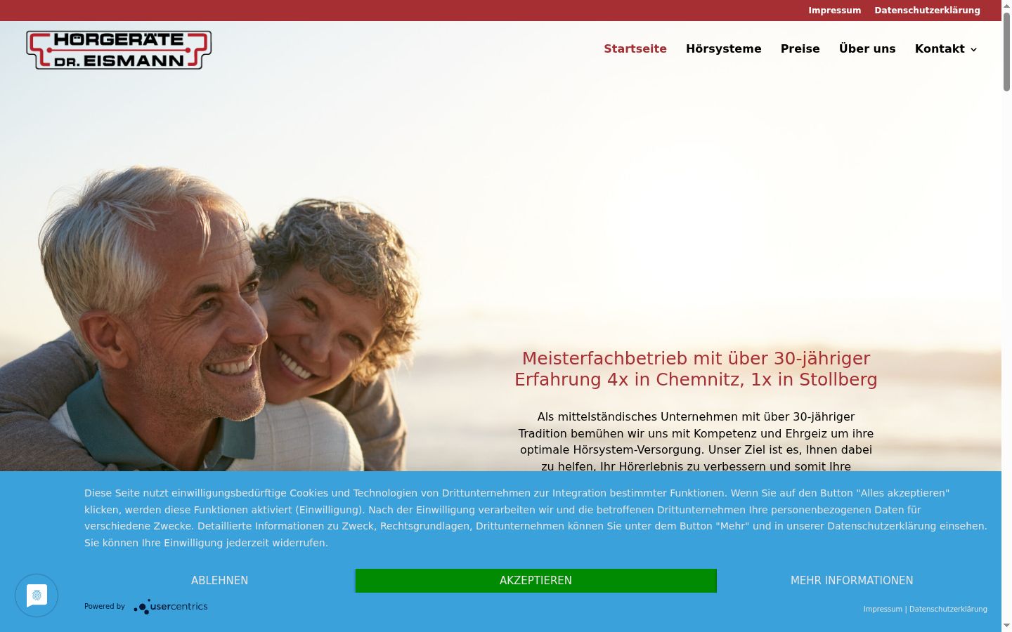 Screenshot del banner di consenso mostrato prima di qualsiasi interazione