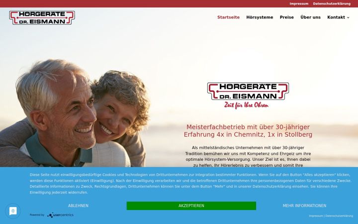 Screenshot of hoergeraete-dr-eismann.de