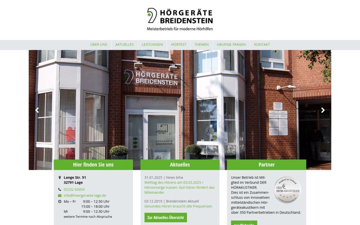 Screenshot of hoergeraete-lage.de