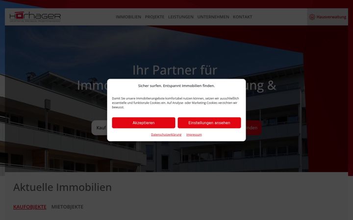 Screenshot of hoerhager.co.at