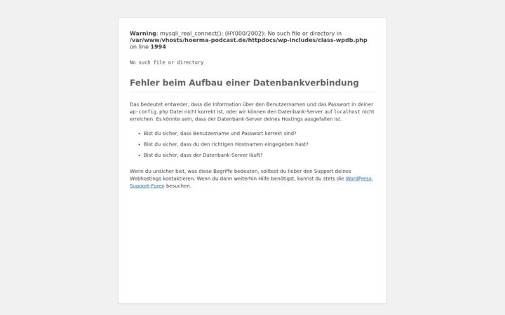 Screenshot of hoerma-podcast.de