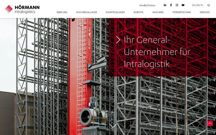 Screenshot of hoermann-intralogistics.com