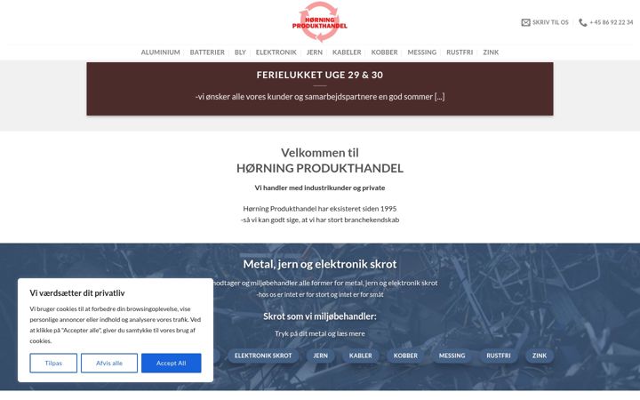 Screenshot of hoerningprodukt.dk