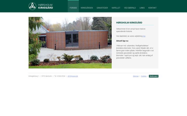 Screenshot of hoersholmkirkegaard.dk